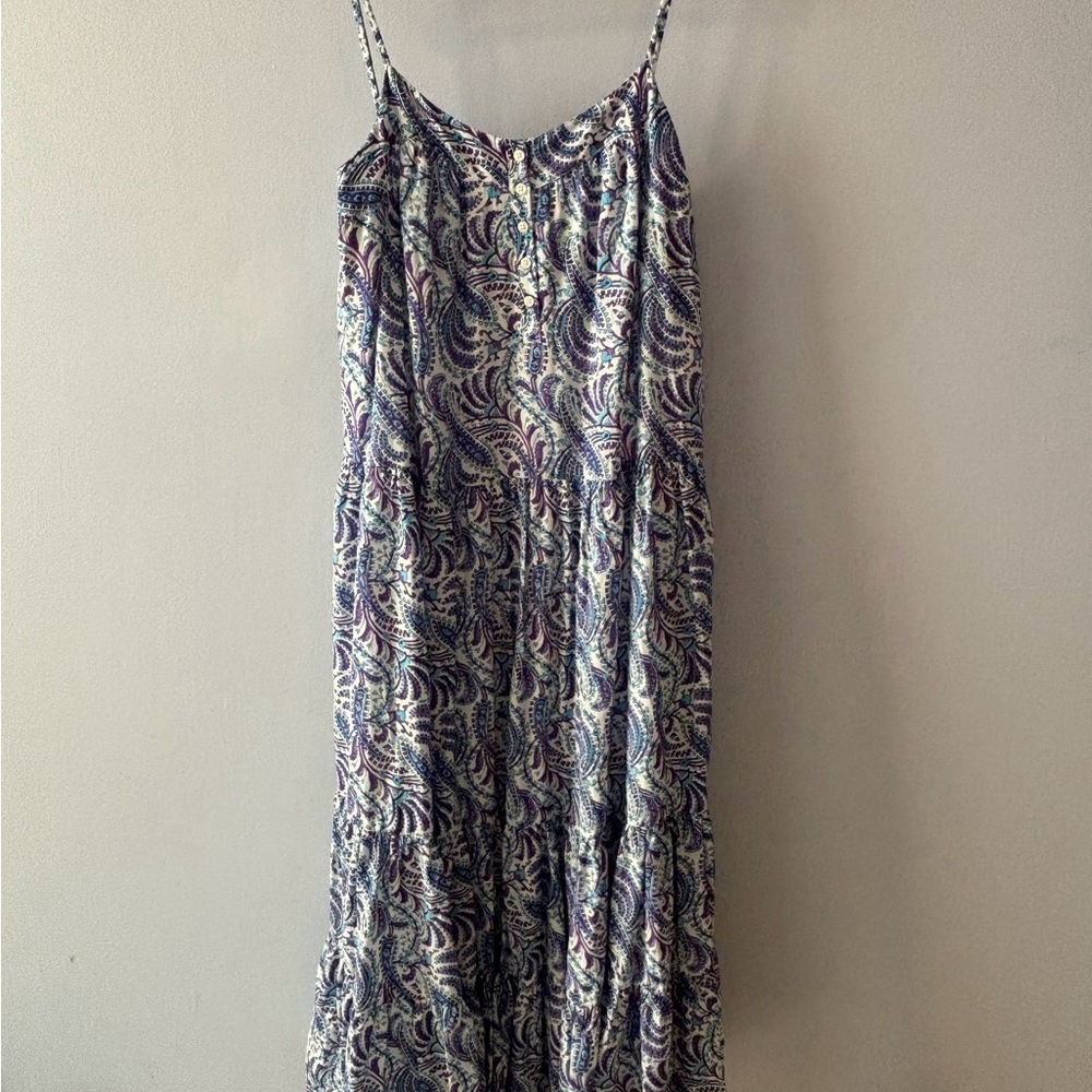 J. Crew Tiered Cotton Voile Paisley Maxi Dress Medium